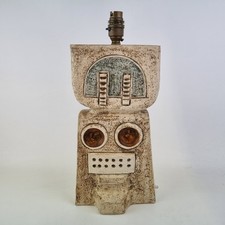 Troika Pottery Slab Form Lamp Base By Penny Black 35cm High