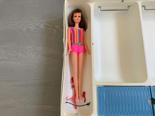 VINTAGE 1965 BARBIE FRANCIE BRUNETTE TNT TWIST N TURN ORIG SWIMSUIT CASE 1st RUN