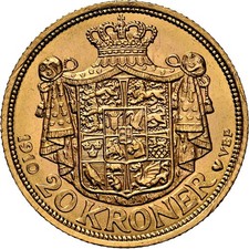 20 Kroner 1910 VBP GJ Denmark Frederik XIII. NGC MS64 Gold Coin Excellent (1894)