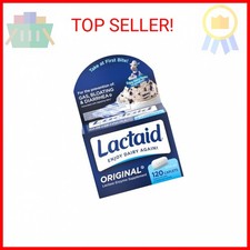 Lactaid Original Strength Lactose Intolerance Pills, 9000 FCC Natural Lactase En