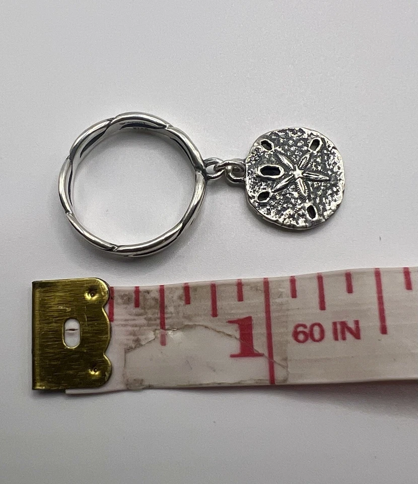 JAMES AVERY 925 STERLING SILVER SAND DOLLAR TWISTED BAND CHARM RING SIZE 5.5 - Image 3 of 4