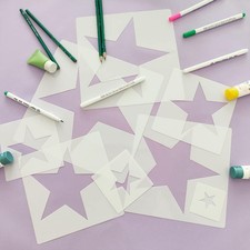 8 PCS Large Star Stencil,Star Stencils Different Sizes, Star Template, Star T...
