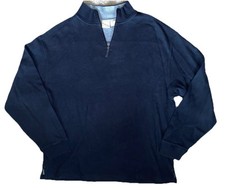Men  s Jos. A Bank Navy Blue 100 Pima Cotton 1/4 Zip Pullover Sweater  XXL B T
