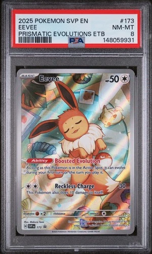 2025 POKEMON SVP EN-SV BLACK STAR PROMO #173 EEVEE PSA 8