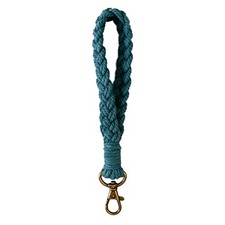 XGALBLA Soft Macrame Keychain Boho Handmade Wristlet Style 1- Azure Blue