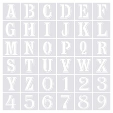 3 Inch Letter Number Stencils Alphabet Templates Set Shadow 4" Width 36pcs