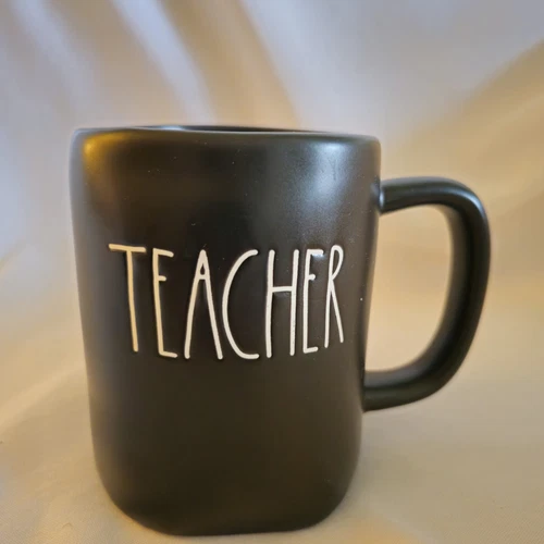 RAE DUNN by Magenta Artisan Collection "TEACHER" Black Coffee Mug - 