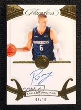 2019-20 Panini Flawless Gold 8/10 Kristaps Porzingis #FA-KPZ Auto 3d3