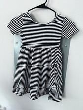 OLD NAVY Girls Black White Striped Twirl Dress 6/7
