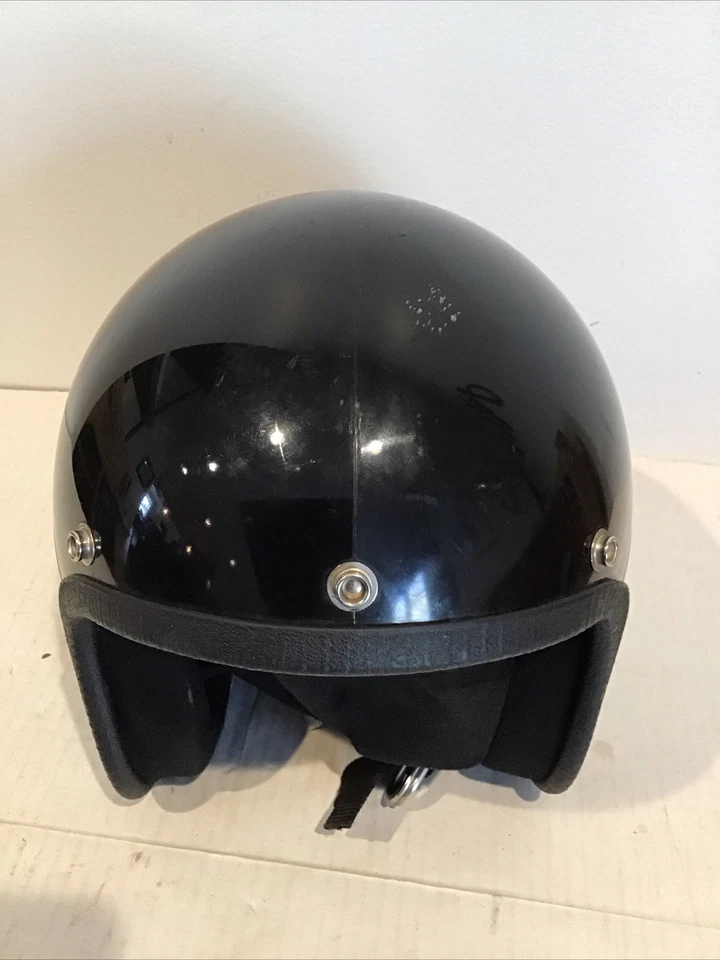 Vintage 1987 Ski-Doo Snowmobile Helmet Model 100 sz Medium Black Stripes - Image 3 of 4