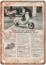 1964 Vintage Vespa Auto Ad Retro Look Reproduction Metal Sign A13731