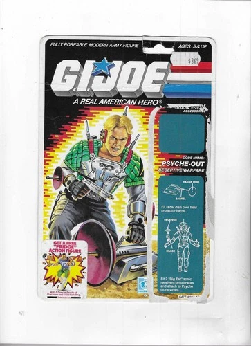 PSYCHE-OUT   Vintage GI Joe Full Card Back Uncut File Card  Hasbro ARAH