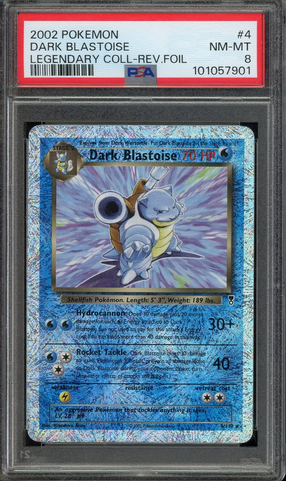 2002 Pokemon TCG Legendary Collection Rev Foil #4 Dark Blastoise NM-MT PSA 8