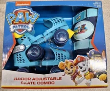Nickelodeon Paw Patrol Kids Junior Adjustable Skates & Knee Pads Blue Set New