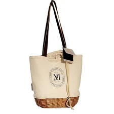 Picnic Time Pico Williow and Canvas Lunch Basket Sustainable Boho Msrketplace