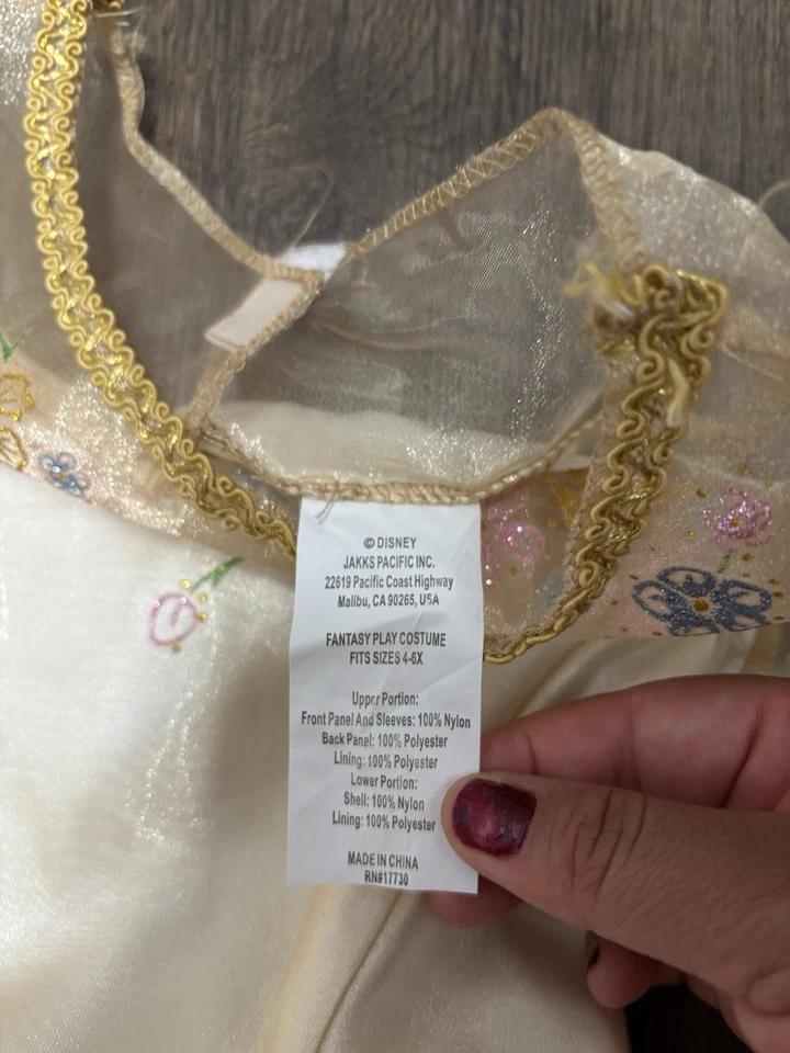 Disney Cinderella Ella Wedding Dress Costume Child Size S 4-6x Live Action - Image 4 of 4