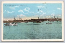 In The Harbor San Pedro California Fishing Boats Postcard