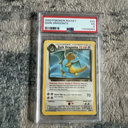 2000 POKEMON ROCKET #22/82 DARK DRAGONITE PSA 5 EX RARE NON-HOLO
