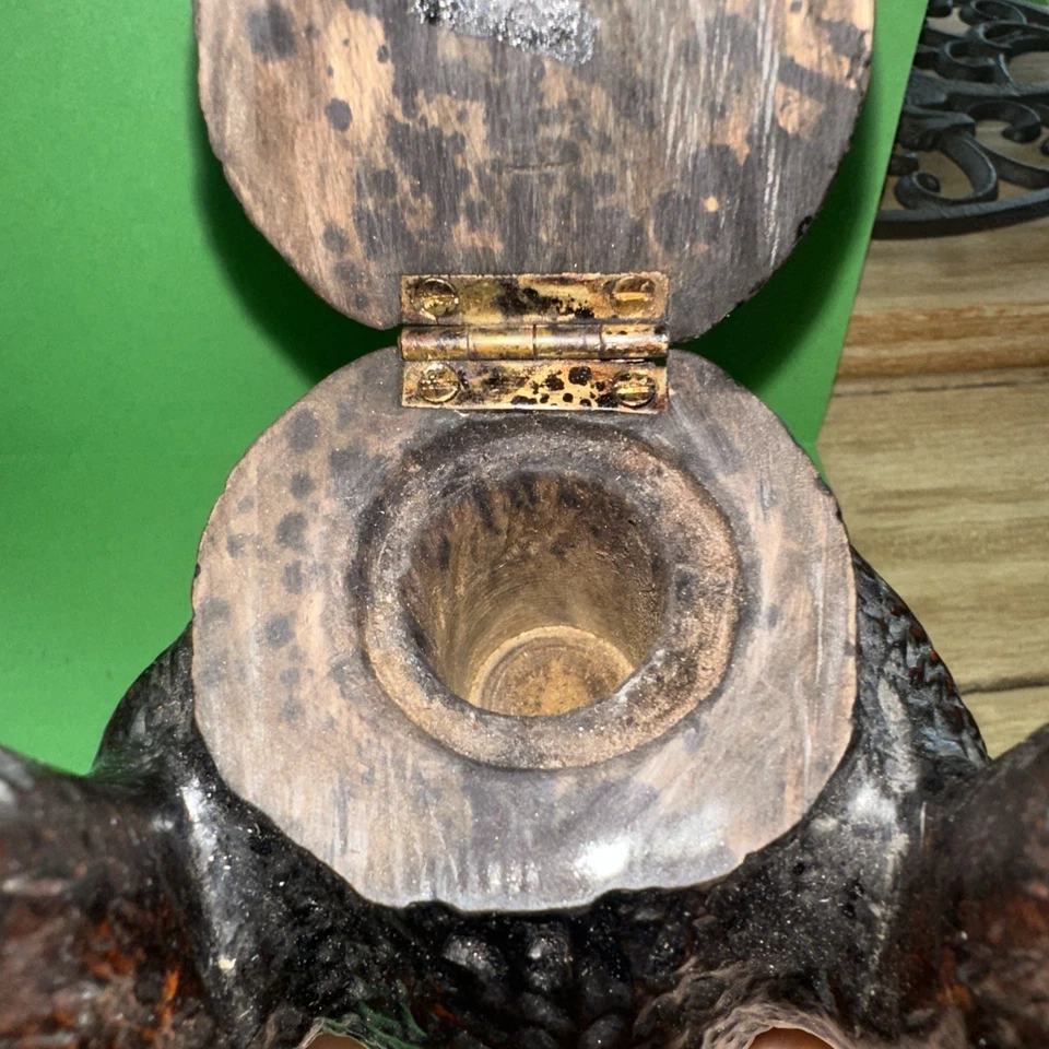 Antiguo tintero de oso tallado en la Selva Negra con porta bolígrafos con bolígrafo. C.1900 Foto 4 de 4