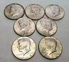 1968 Lot Of 7  Kennedy Half Dollars 40% Silver Circulated Ungraded  # 90