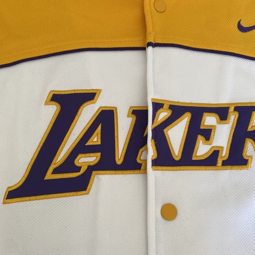 VTG Los Angeles Lakers Nike Shooting Warmup Snap Shirt Mens XL White Basketball - Picture 4 of 23