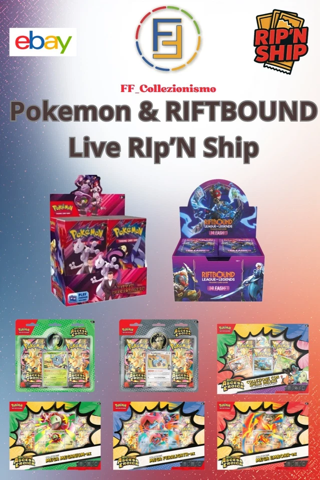 [ LIVE ] [ RIP'N SHIP ] Aste prodotti Pokemon & Riftbound Unleashead