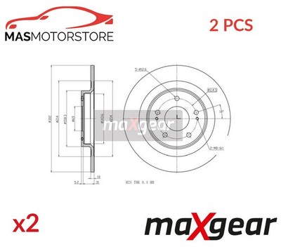 BREMSSCHEIBEN SATZ PAAR HINTEN MAXGEAR 19-3242 2PCS A NEU OE QUALITÄT