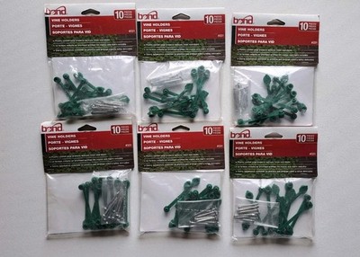 Lot 6 Packs 10 pieces Each-  Bond Vine Holders Gardening Support Plastic Green