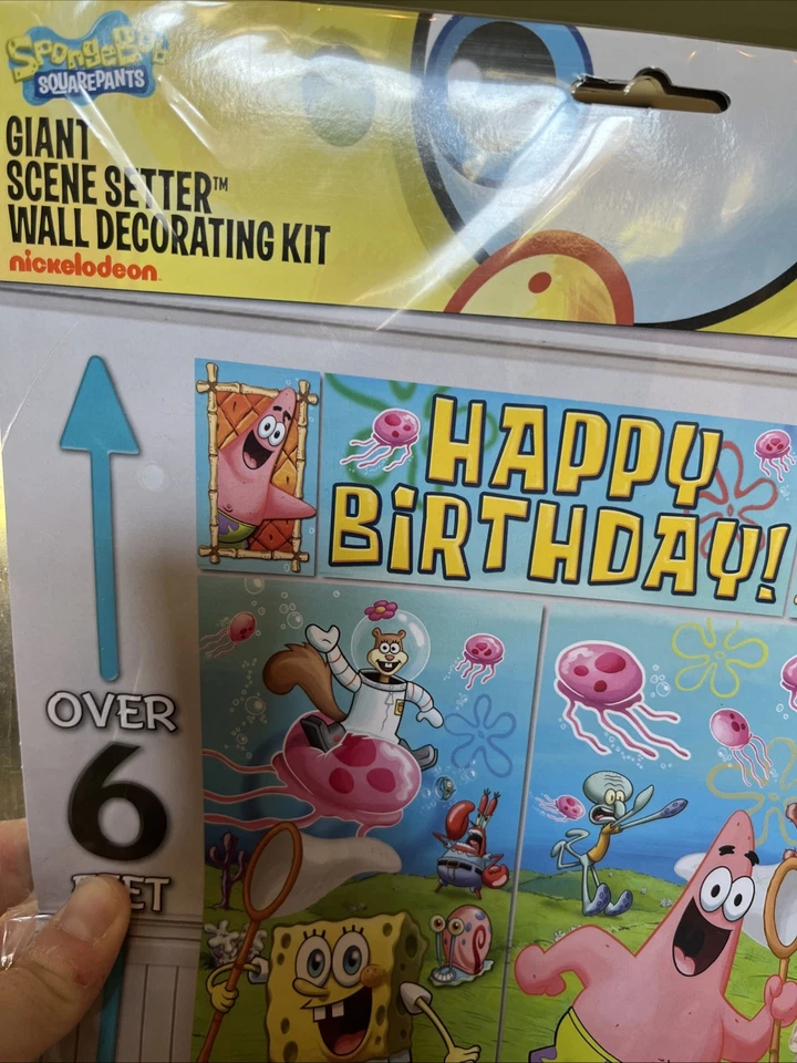 SpongeBob Square Pants  Giant Scene Setter Wall Decorating Kit  5 Piece Set 6 Ft - Image 2 of 4