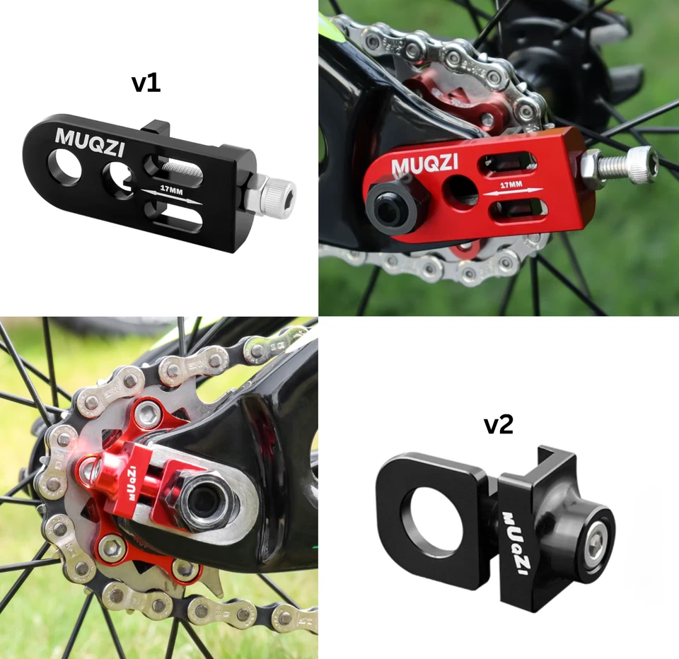 Tensor de cadena de bicicleta de aleación ajustable bicicleta MTB Fixie plegable BMX de una sola velocidad Foto 3 de 4