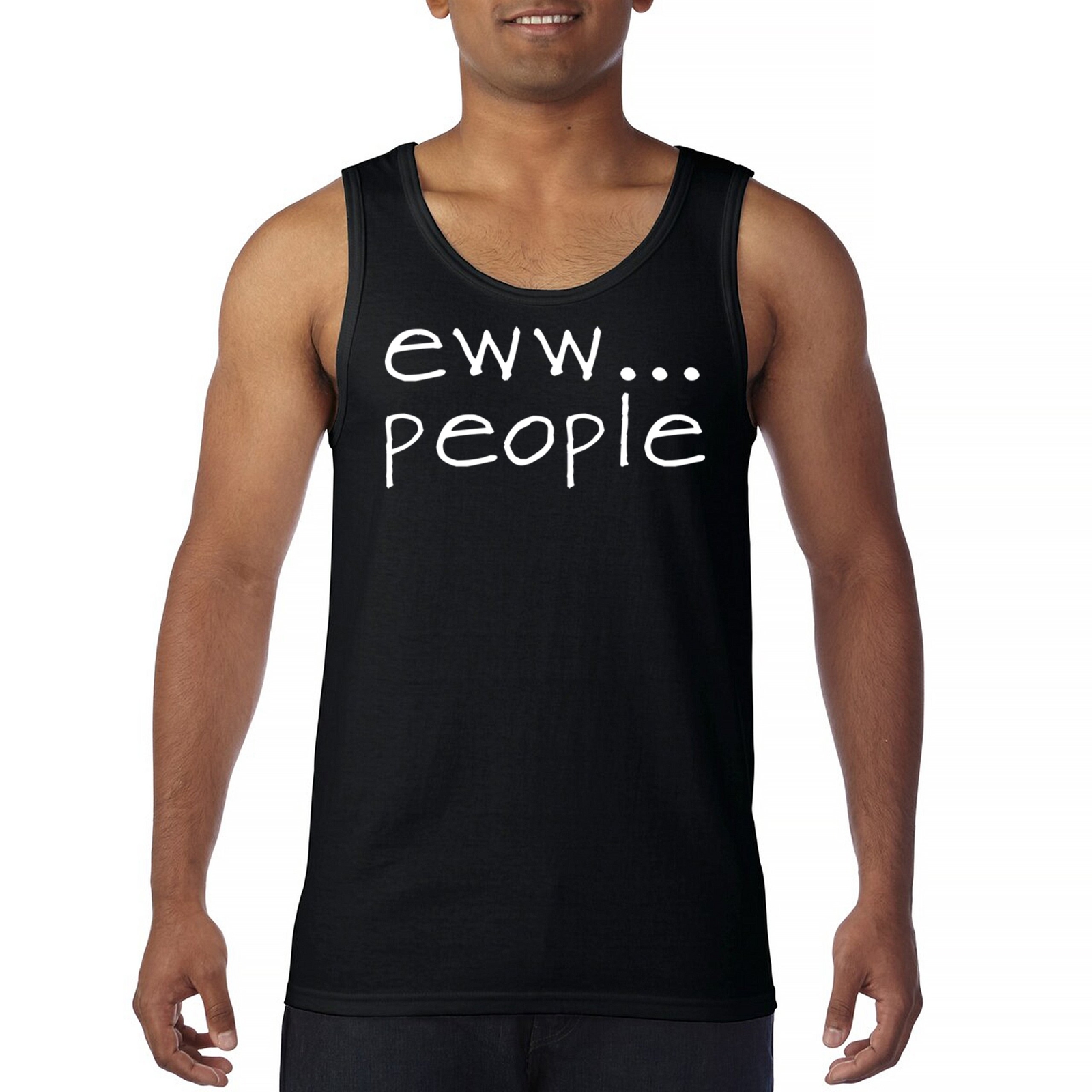 ALTRA Eww... Top da uomo People Tank Top divertente antisociale introverso antisociale club