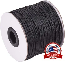 1.5mm 100 Yard Black Nylon Cord Wind Chime Cord Replacement Braided Blind String