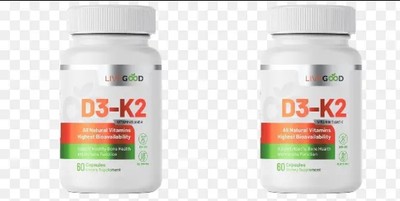 2 PACK VITAMIN D3 2000 IU with K2, Natural Ingridients, Vitamin D3, 120Capsules