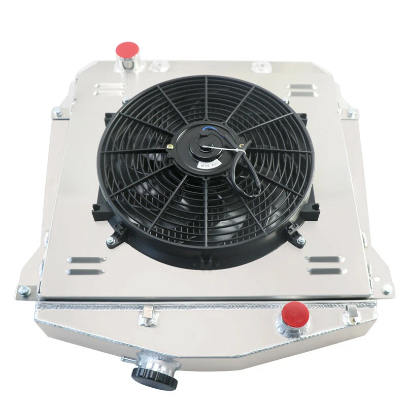 4Row Radiator+Shroud Fan fit 43-48,45 Chevy Fleetline FleetMaster Stylemaster V8 Foto 3 de 4