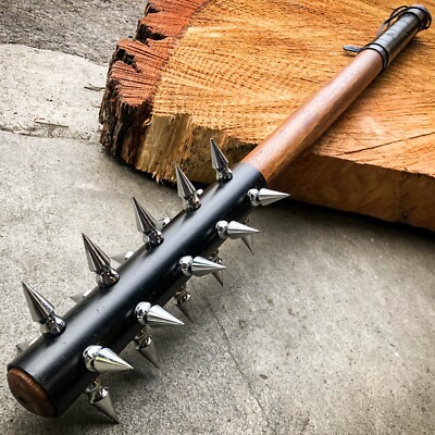 Medieval 30'' Mace Wicked Spiked Wood Club SOLID Middle Ages Bat Knight LARP