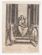 stampa antica gesù bambino maria vergine tempio acquaforte XVII secolo messale