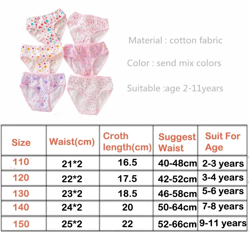 12Pcs/Lot Floral Baby Cotton Toddlers Girls Panties Kids Underpants for 2-12T - image 3 of 4