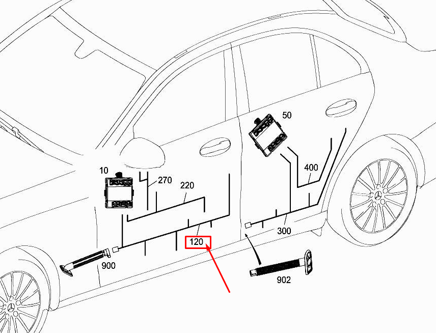 Neu MERCEDES-BENZ GLC X253 Kabelbaum für die vordere rechte Tür A2055401931