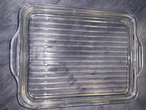 Tapa de plato de refrigerador PYREX de colección 503-C vidrio transparente acanalado repuesto 10x7 - Imagen 2 de 6