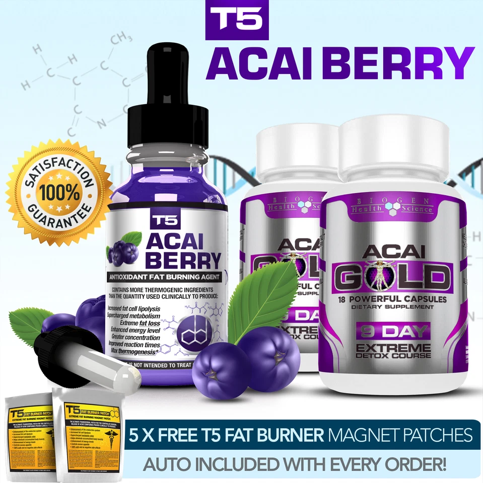 ACAI BERRY SERUM + ACAI GOLD DETOX- STRONGEST LEGAL ACAI SLIMMING / DIET PILLS