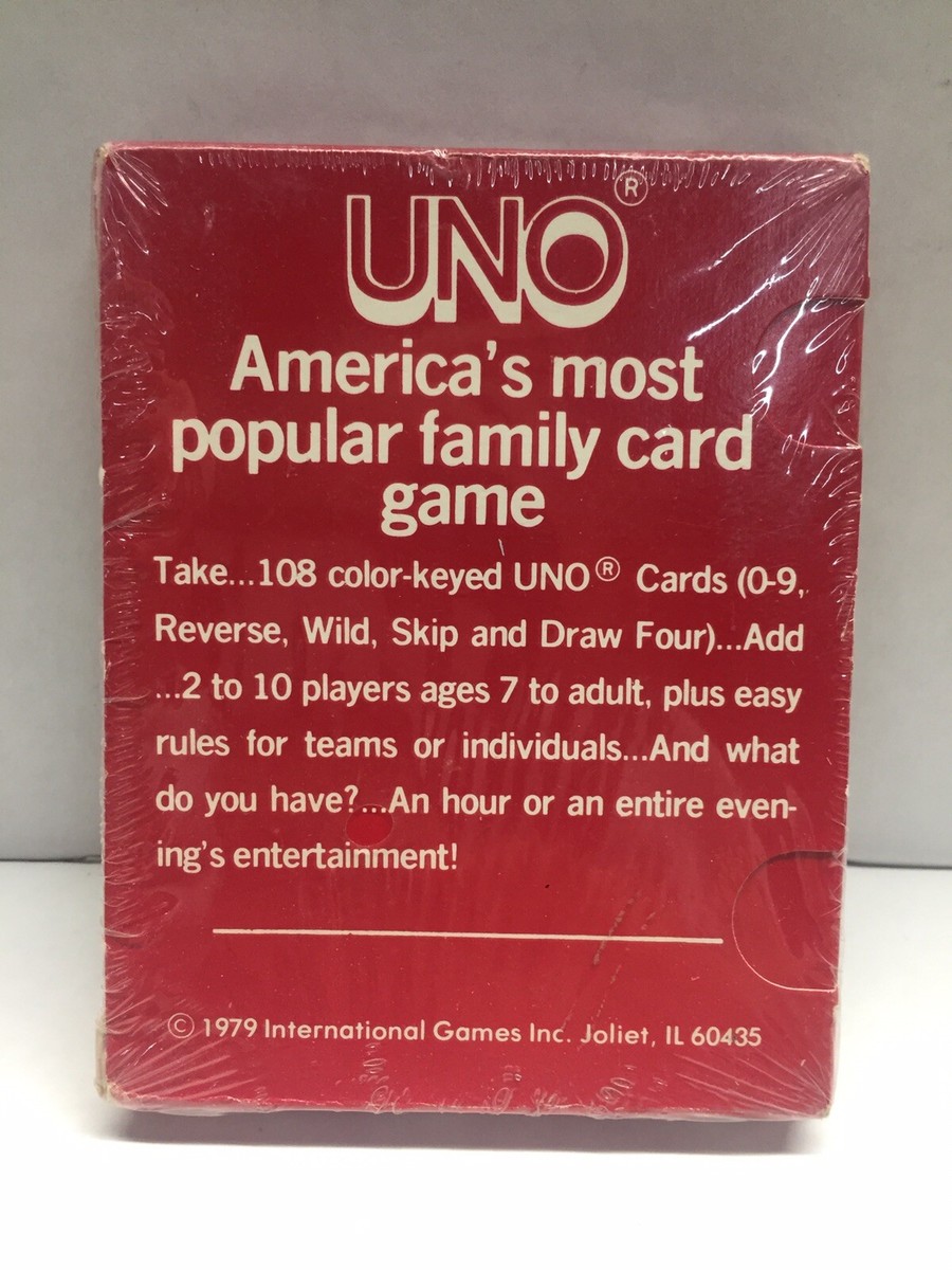 Vintage 1979 Uno Card Game International Games Brand New Sealed In