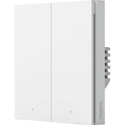 Aqara Smart Wall Switch H1 - zwei Wippen ohne Neutralleiter, Taster, weiß
