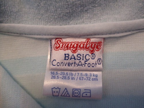 Vtg SNUGABYE Sleeper Girls 9 mos Terry Outfit Convert-A-Foot Aqua Striped NWT - Picture 13 of 14