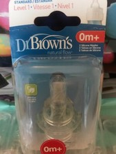 Dr. Brown's Natural Flow Standard Silicone Bottle Nipple, Level 1 0m , 2 Ct