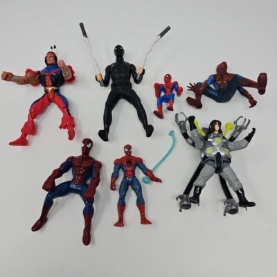 Vtg Spider Man Toy Bundle Lot Figures Doc Oc Game Doll