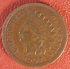 1907 INDIAN HEAD CENT-WITH LIBERTY VF (8-17-02)