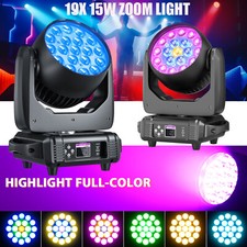 2Pcs RGBW 4in1 LED Wash Zoom Moving Head Beam Light DJ Party Stage Lighting DMX
