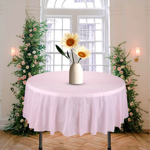 1/10pcs Plastic Table Covers Round Tablecloth Disposable Wipe Clean Party Cloth - Picture 29 of 59