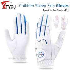 TTYGJ 1 Pair Kids Elastic Non-slip Golf Gloves Boys Girls Lambskin Golf Mittens