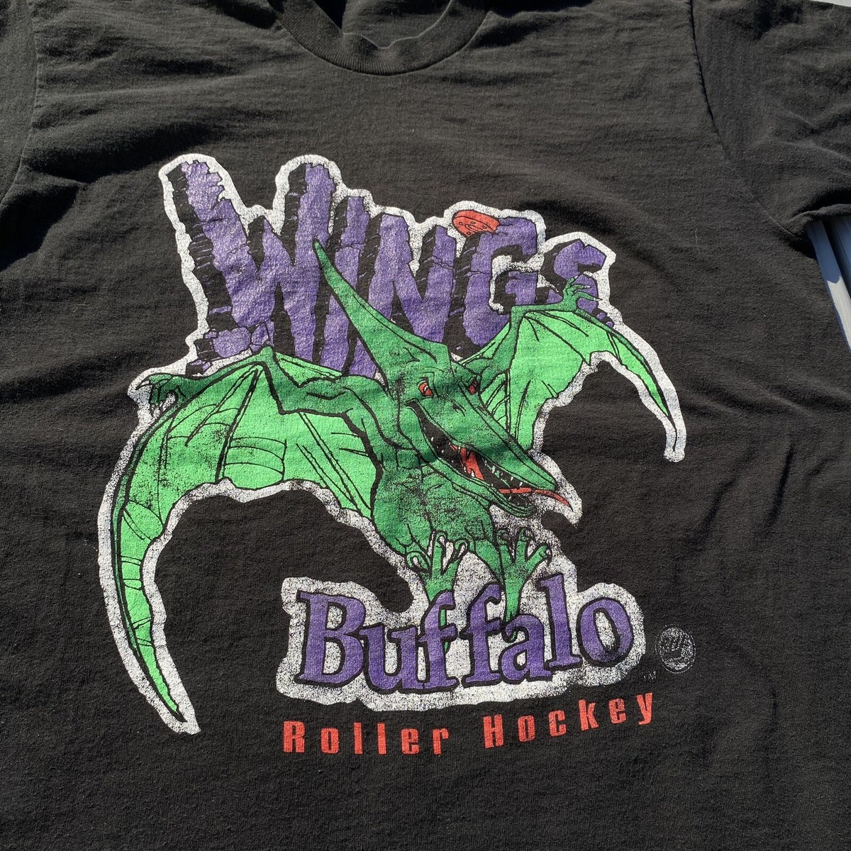 VINTAGE 90s BUFFALO WINGS PROFESSIONAL INLINE HOCKEY RHI SHIRT SZ